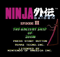 Ninja Gaiden III: The Ancient Ship of Doom gameplay