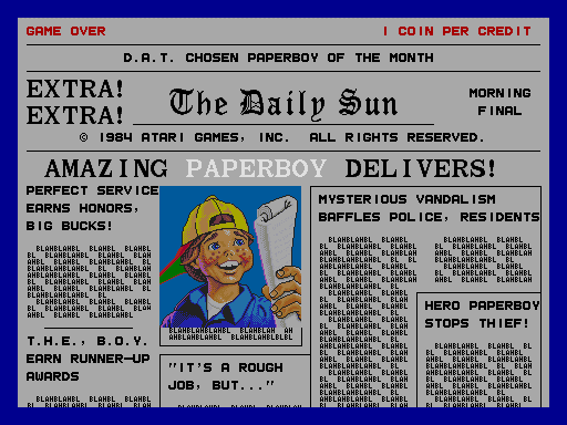 Paperboy gameplay